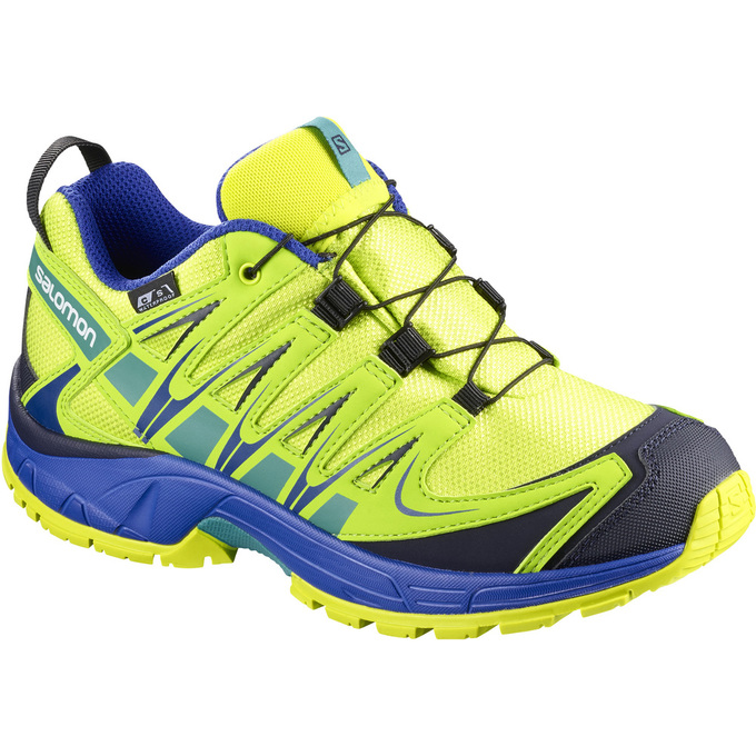 SALOMON XA PRO 3D CSWP K Philippines - Kids' Trail Running Shoes - Yellow/Blue | 052681-PNQ